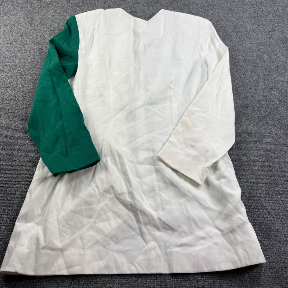 Apart Blazer Size 10 Green White Colorblock Asymmetrical Button Front NWT Women - Picture 4 of 7